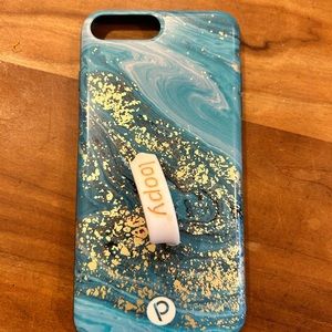 Loopy iPhone 8 case fits 6/7/8 iPhone turquoise gold swirl